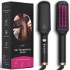 Ceramic Hair Straightener Brush, Hot Comb, Fast Heating & 5 Level Temperature Adjustable, Suitable for Hairless Silky Hair, Anti Scalding and Automatic Shedding, Safe and Easy to Use