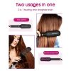 Ceramic Hair Straightener Brush, Hot Comb, Fast Heating & 5 Level Temperature Adjustable, Suitable for Hairless Silky Hair, Anti Scalding and Automatic Shedding, Safe and Easy to Use