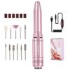 Electric USB Nail Drill with Visible Display Screen, Professional 35000 RPM Nail Drill Machine with 6 Heads & 56 Sanding Bands, for Acrylic/Gel Nails, Manicure Pedicure Shape Tools and Home Salon