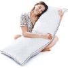 Luxury Full Body Pillow， Polyester Bed Pillows，Adjustable Soft Body Pillow,Suitable for Various Postures Sleeping Pillows, 20 Inches x 54 Inches (White)