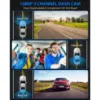 Picture of Dash Cam, 3 Channel Dash Cam, 4K+1080P Dash Cam Front and Inside, Triple Dash Cam,Car Night vision Dash Camera with 32GB Card, HDR, G-Sensor, 24Hr Parking, Front Rear Dash Cam Loop Recording