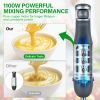 Picture of Immersion Blender Handheld 1100W 3 in 1 Corded Stick Hand Blenders for Kitchen with Trigger Speed Control, with Whisk, Milk Frother Attachemnts, Perfect Emulsifier for Soup, Smoothie, Puree