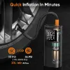 Picture of Tire Inflator Portable Air Compressor - 150PSI & 10000mAh Cordless Air Pump with Digital Tire Pressure Gauge, Accurate Dual LCD Display & LED Light, Portable Air Pump for Car/Motorcycle/E-Bike/Ball