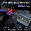 Picture of TRAKAR Car Battery Charger Jump Starter with Air Compressor, 5000A 150PSI (9.0 Gas/8.0L Diesel), 14.8V Jump Box Car Battery Jumper Starter Portable with Jumper Cables, LCD Display, Lights