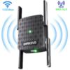 Picture of KIDSNADO 2025 WiFi Extender-Wireless Signal Repeater Booster,Dual Band 2.4GHz & 5GHz Wireless Repeate,Dual-band Speeds Up To 1200Mbps Wall-Through Strong WiFi Booster,Covers Up to 9800 Sq.ft （black）