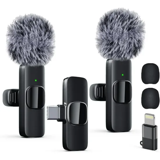 Picture of Boyun Daj Pro Noise Canceling Mic (100Hz), Wireless Lavalier Microphone for iPhone Android, Plug & Play for Recording, Podcast, TikTok